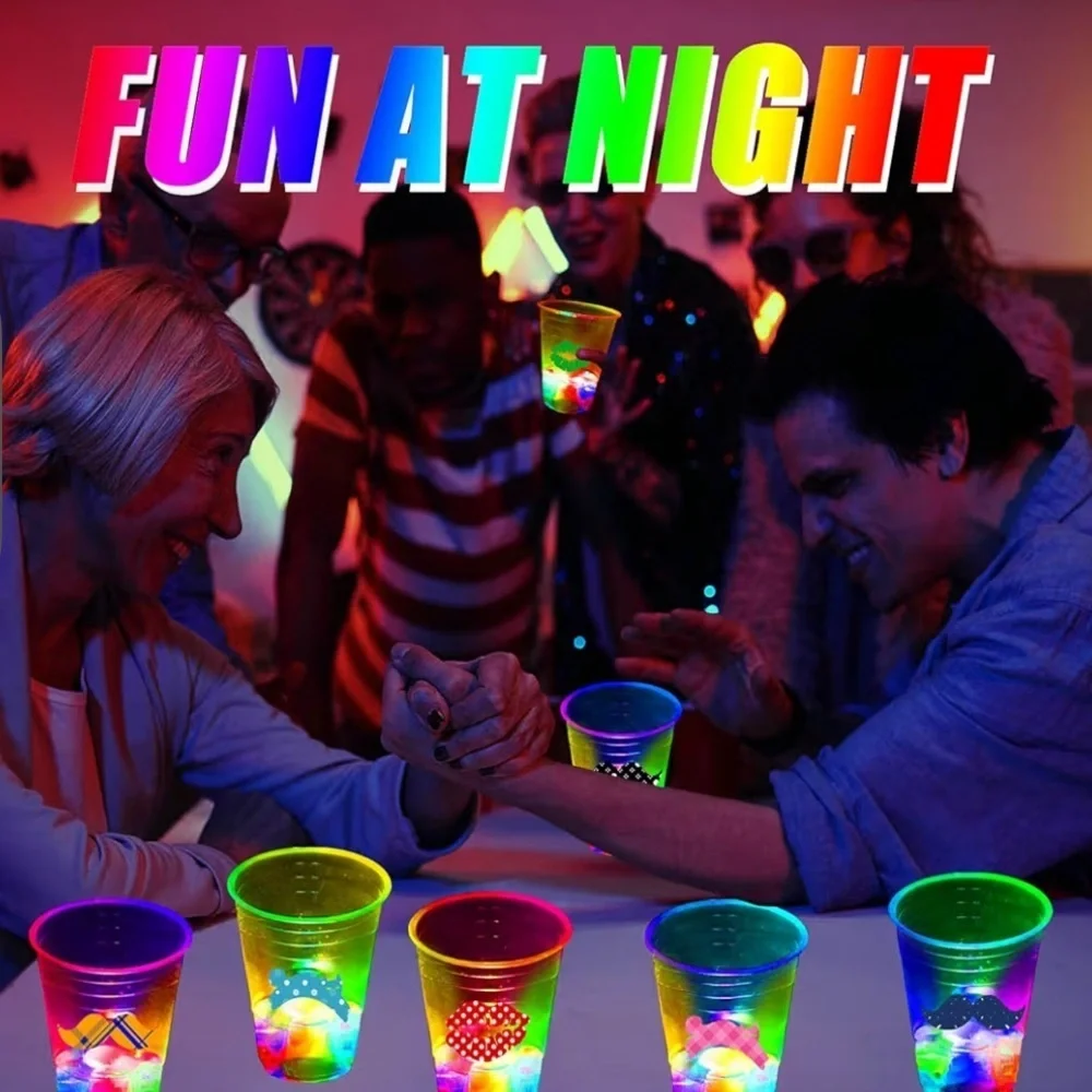 40 Pack Glow Party Cups - for Indoor/Outdoor Party Event Fun 009
